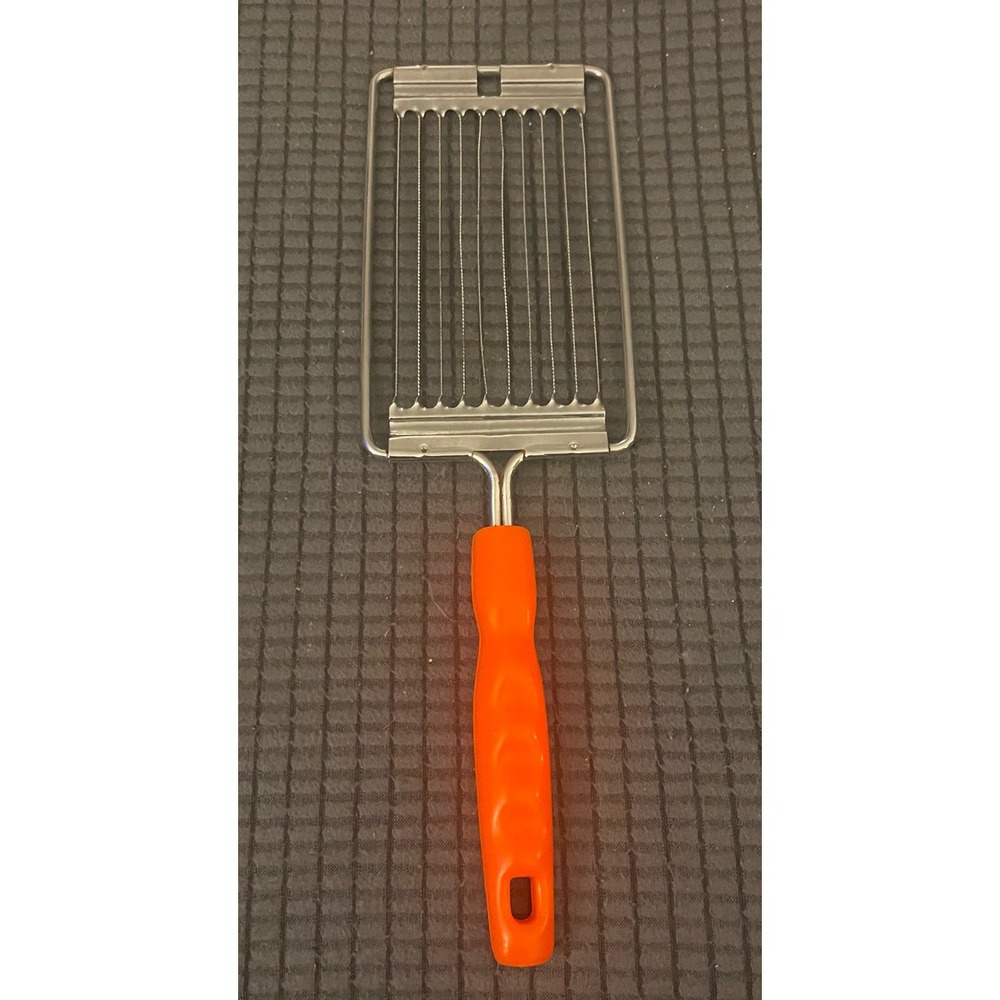 Vintage  Inox Rostfrei Tomato Slicer with Orange Handle